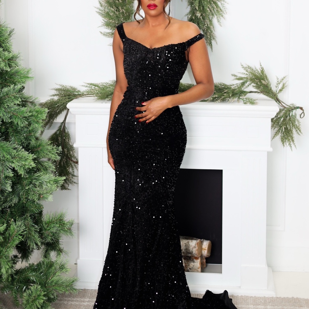 Formal Sequin Black Gown
